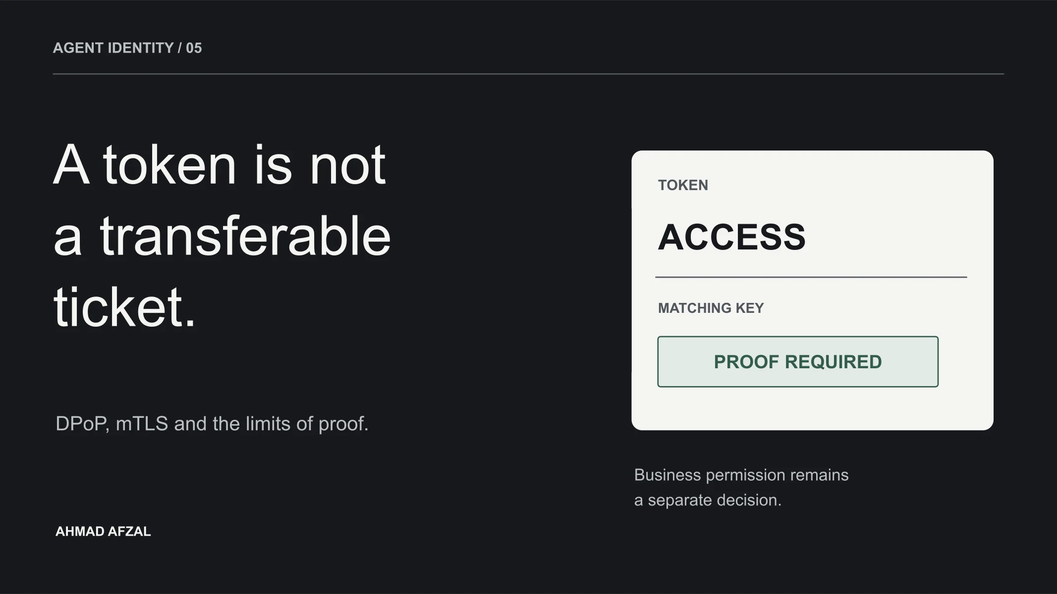 An editorial token ticket separates possession of a token from possession of the matching key.