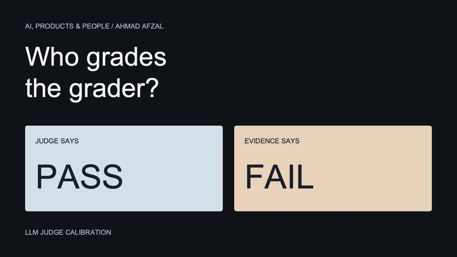 Who grades the grader? An illustrative LLM judge pass conflicts with evidence showing failure.